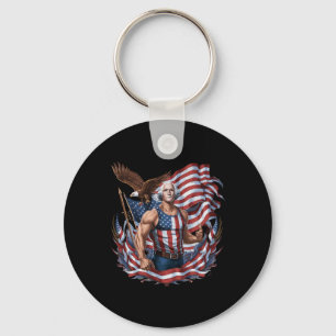 Chaveiro 4 De Julho Patriótico Funny George Washington Julh