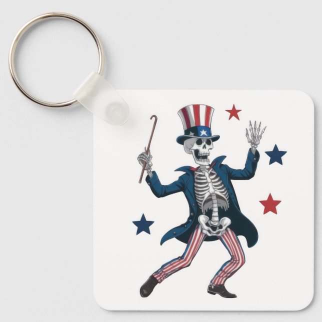 Chaveiro 4th of July Dancing Skeleton (Frente)