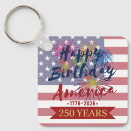 Chaveiro 4th of July Happy Birthday America USA 250th