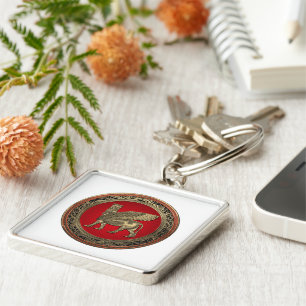 Chaveiro [500] Touro Assírio - Dourado Lamaçu