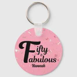 Chaveiro 50 e Fabuloso 50º Aniversário Rosa