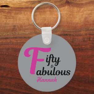 Chaveiro 50 e Fabuloso 50º Aniversário Rosa