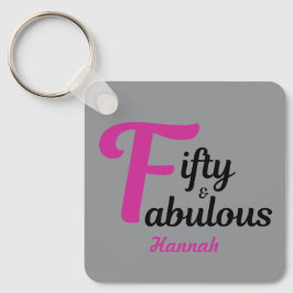 Chaveiro 50 e Fabuloso 50º Aniversário Rosa