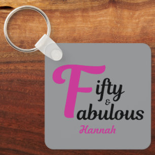 Chaveiro 50 e Fabuloso 50º Aniversário Rosa