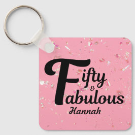 Chaveiro 50 e Fabuloso 50º Aniversário Rosa