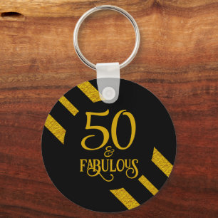 Chaveiro 50 e Fabuloso Preto e Dourado