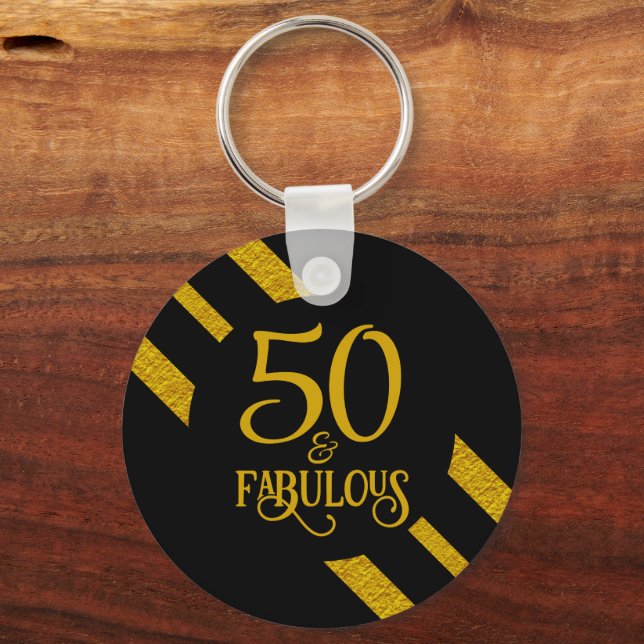 Chaveiro 50 e Fabuloso Preto e Dourado (Frente)