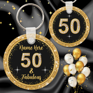 Chaveiro 50 e Favoritos para festas fabulosos, personalizad