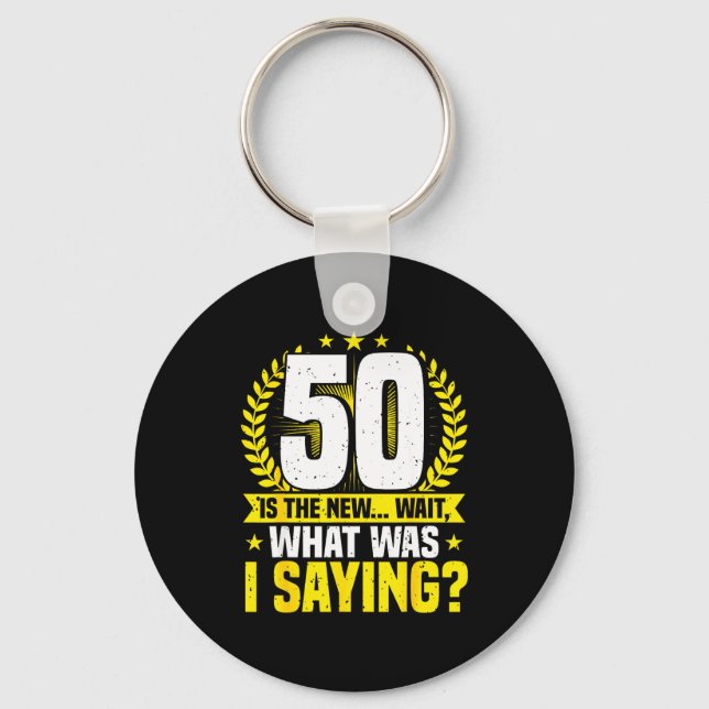 Chaveiro 50th Birthday, 50 Is The New... Funny 50 Years Old (Frente)