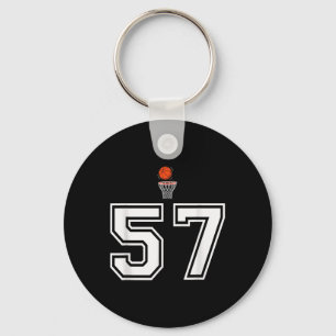 Chaveiro 57 Números de Estilo de Basquete Vintage Branco