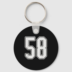Chaveiro 58 White Vintage Número 58 Sports Fan Jersey Styl