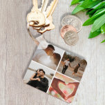 Chaveiro 5 Photo Custom Collage Personalized Keychain<br><div class="desc">Create a Custom Photo Collage unique customized personalized 5 Photo keyring from Ricaso</div>