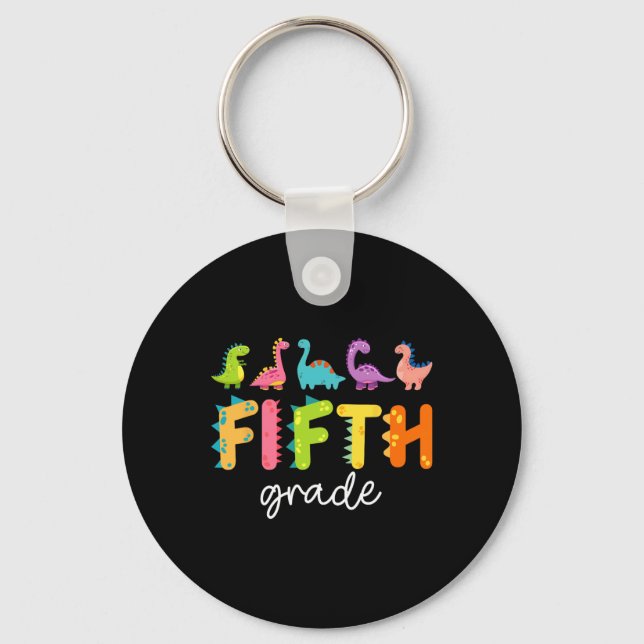 Chaveiro 5th Grade Dinosaur Ck To School First Day Of Schoo (Frente)