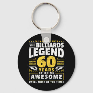 Chaveiro 60º Aniversário Billiards Player 60 anos Billia