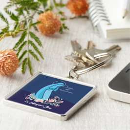 Chaveiro 60º Aniversário da Vida Religiosa Nun Pink Flower