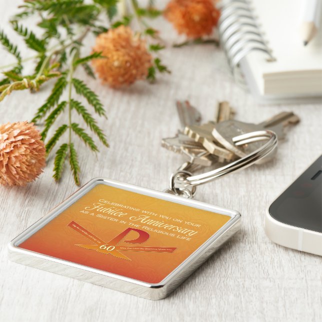 Chaveiro 60º aniversário do Jubileu Nun Pax Cross, Orange (Lateral)