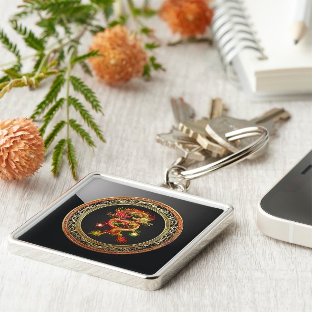 Chaveiro [600] Dragões vermelhos e amarelos (Lateral)