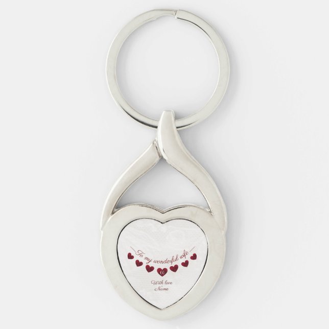 Chaveiro 60 anos esposa romântica coração (Frente)