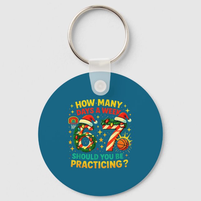 Chaveiro 67 Basketball Christmas Funny Practice Meme Gift  (Frente)