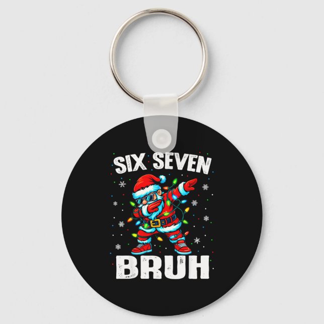 Chaveiro 67 Bruh Christmas Six Seven Meme Dab Santa  (Frente)
