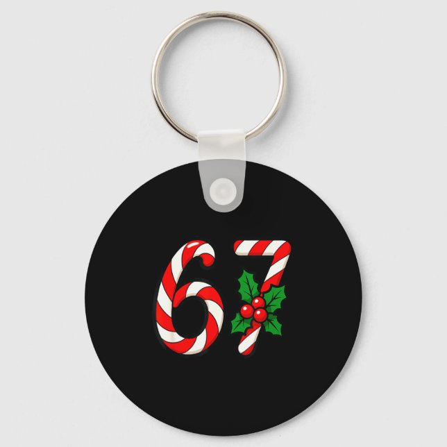Chaveiro 67 Candy Canes Funny Christmas Humor Meme Design  (Frente)