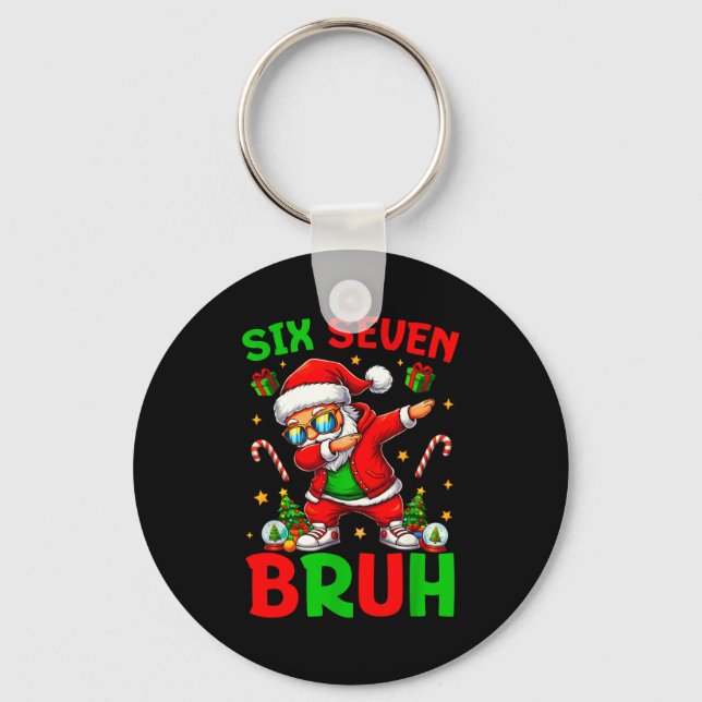 Chaveiro 67 Christmas Funny Six Seven Meme Brainrot Santa K (Frente)