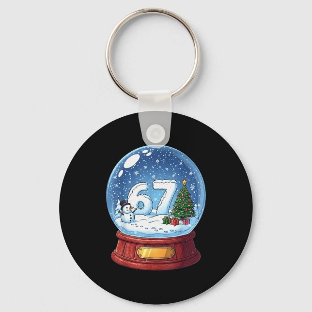 Chaveiro 67 Christmas Snow Globe Funny Six Seven Meme  (Frente)