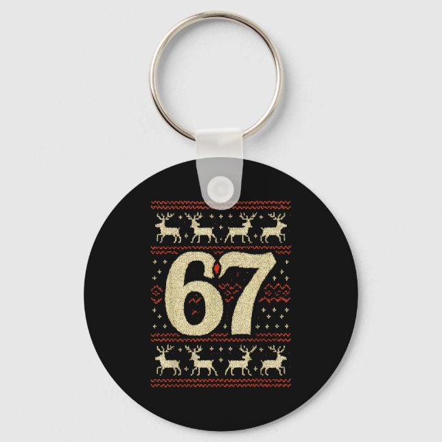 Chaveiro 67 Christmas Sweater Ugly 6 7 Meme Six Seven Mason (Frente)
