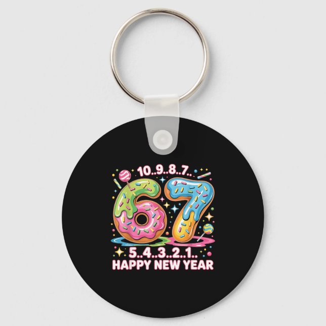 Chaveiro 67 Countdown Happy New Year 2026 Funny Donut Numbe (Frente)