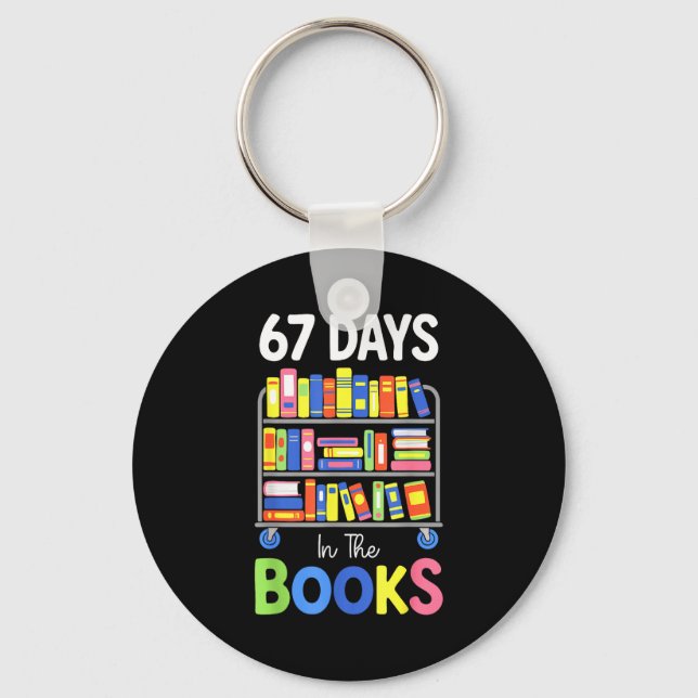 Chaveiro 67 Days In The Books Reading Librarian Teacher Sch (Frente)