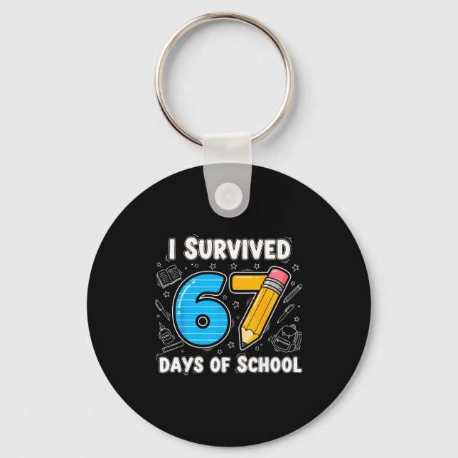 Chaveiro 67 Days Of School Complete - Teacher Student Funny (Frente)