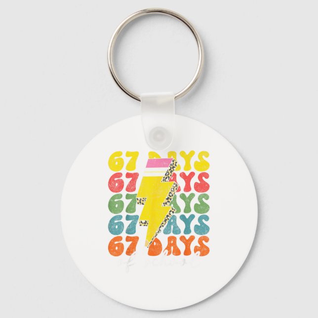 Chaveiro 67 Days Of School Lightning Bolt Pencil Teachers S (Frente)