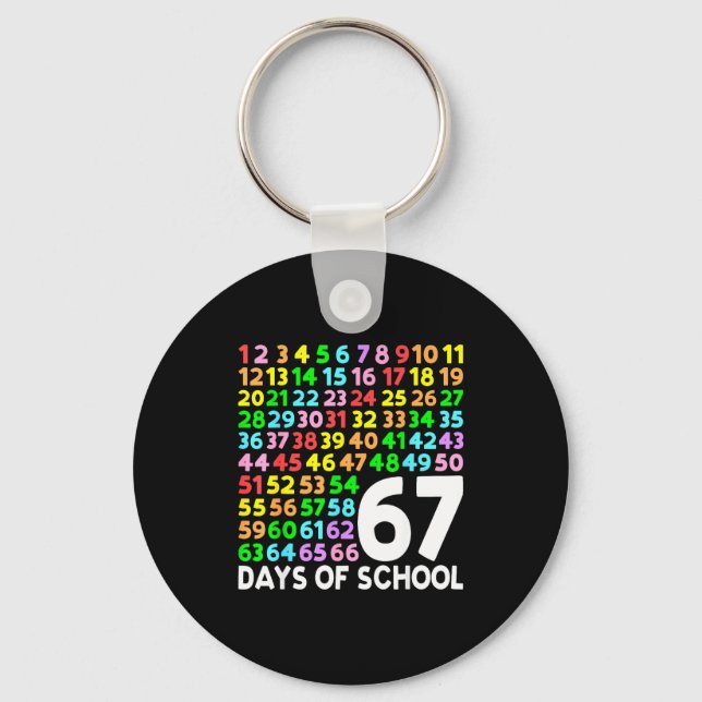 Chaveiro 67 Days Of School Teacher Kids Boy 67 Math Numbers (Frente)