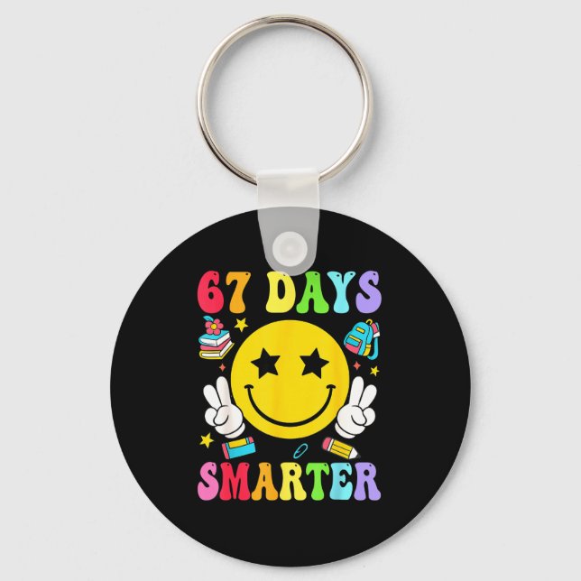 Chaveiro 67 Days Smarter 67 Days Of School Teacher Student  (Frente)