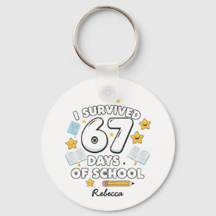 Chaveiro 67 Dias de Escola Nome Personalizado Divertido
