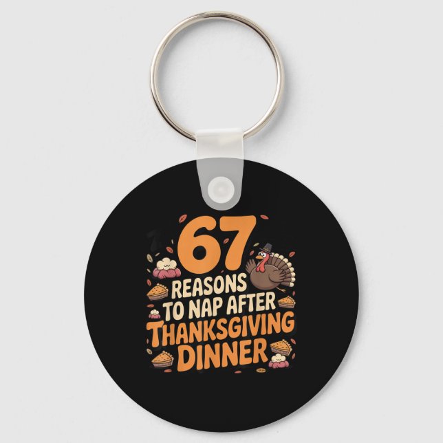 Chaveiro 67 Funny Six Seven Gen Alpha Meme Turkey Thanksgiv (Frente)