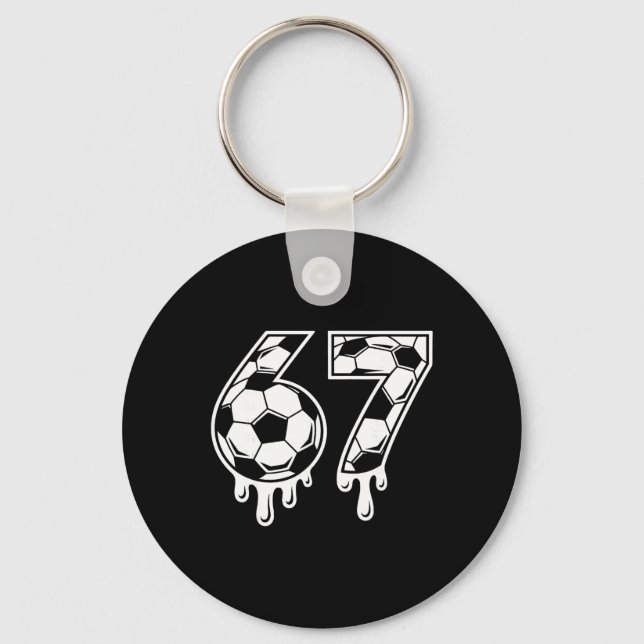 Chaveiro 67 Futebol Sorvete Drip Gen Alpha Seis Sete Meme  (Frente)