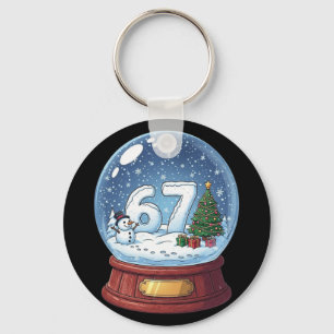 Chaveiro 67 Globo de Neve de Natal Engraçado Seis Sete Meme