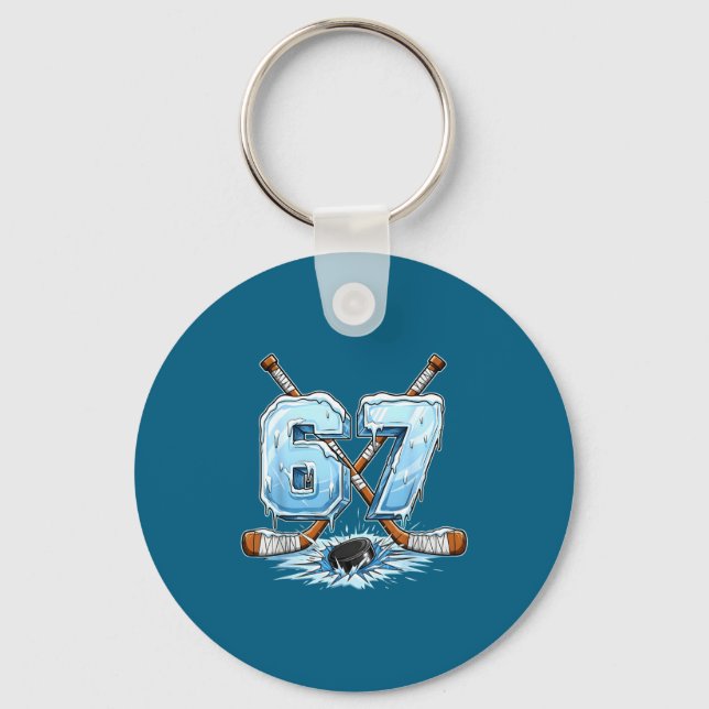 Chaveiro 67 Hockey Drip Number Funny Meme Style Boys Graphi (Frente)