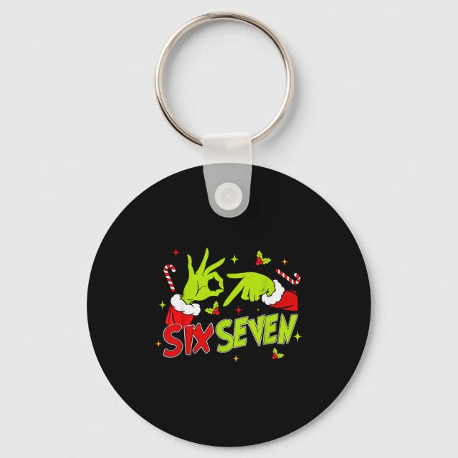 Chaveiro 67 Humor Meme 6-7 Divertido Seis Sete Natal  (Frente)