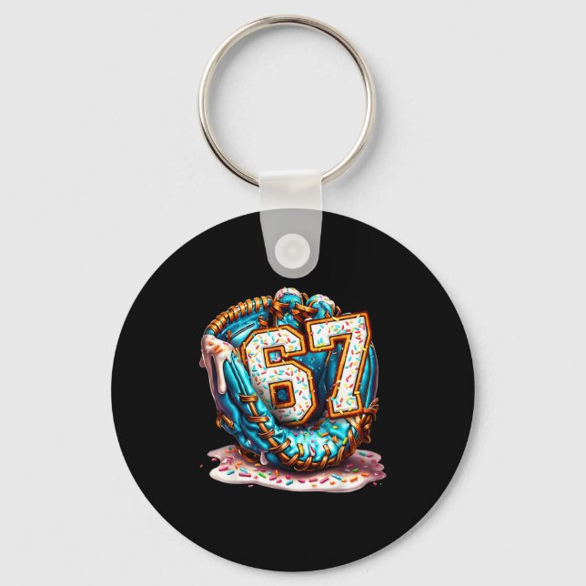 Chaveiro 67 Ice Cream Drip Funny Six Seven Baseball  (Frente)