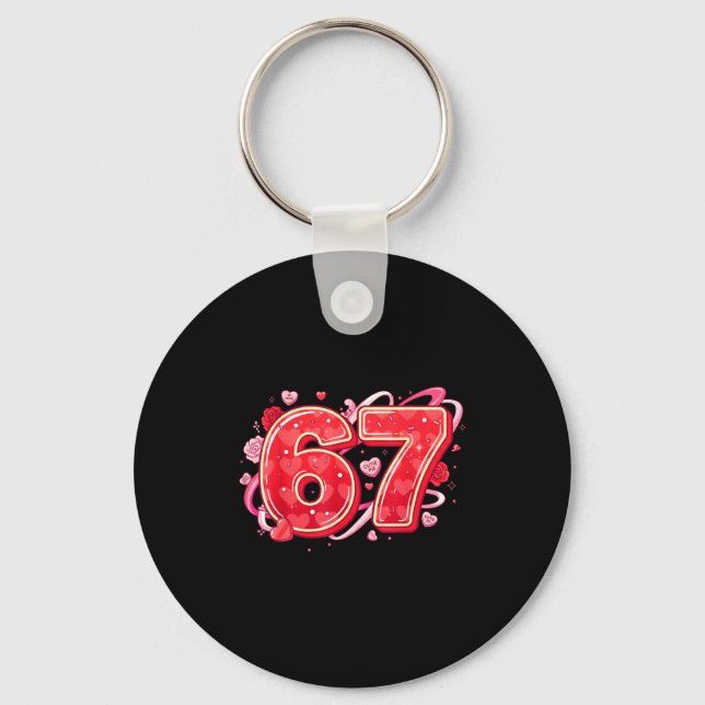 Chaveiro 67 Ice Cream Drip Meme Funny Six Seven Valentine D (Frente)