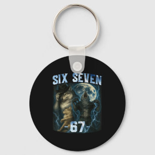 Chaveiro 67 Lobo Alfa Meme Camiseta Gráfica Divertida Humor