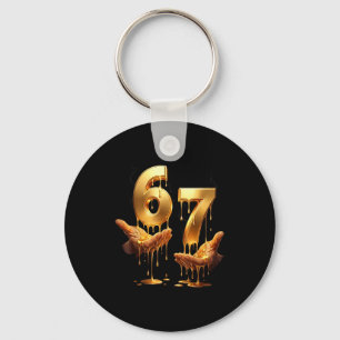 Chaveiro 67 Mãos Six Seven 6 7 Ouro Gotejamento Adolescente