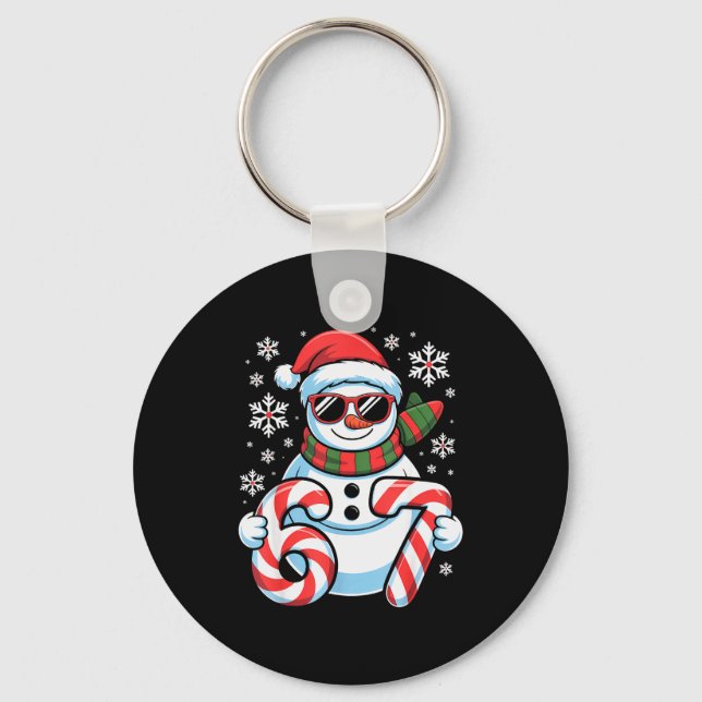 Chaveiro 67 Meme Boneco de Neve Brainrot Natal Divertido Cr (Frente)