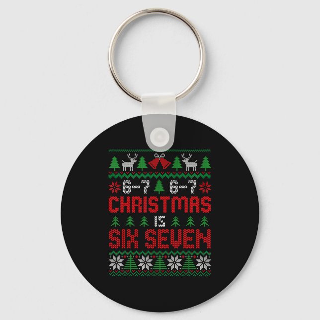 Chaveiro 67 Meme Boy Funny Six Seven Ugly Christmas Sweater (Frente)