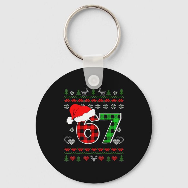 Chaveiro 67 Meme Christmas Six Seven Xmas Ugly Sweater Men  (Frente)