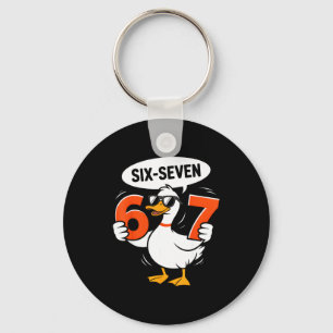 Chaveiro 67 Meme de Pato Engraçado Seis Sete Gíria Gen Alph