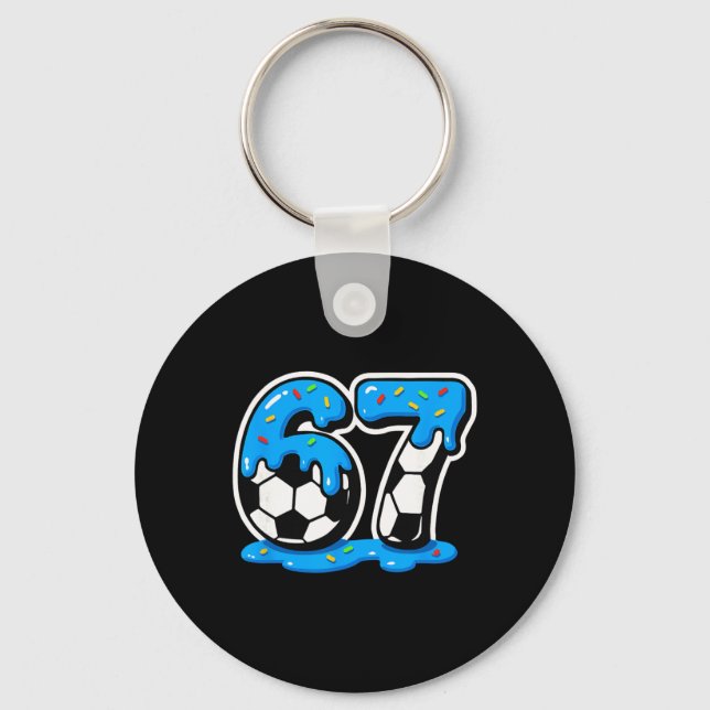 Chaveiro 67 Meme do Futebol Sorvete Drip Rot do Cérebro  (Frente)