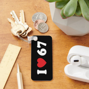 Chaveiro 67 Meme Engraçado Eu Amo Seis Sete 67º aniversário